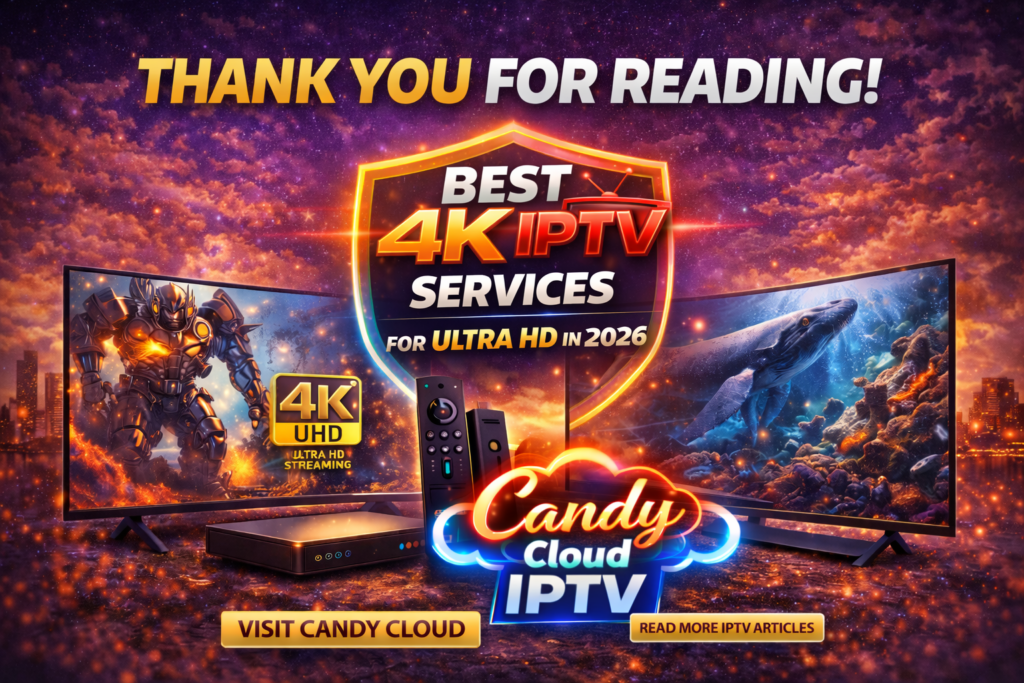 Watch best IPTV channels in 4K IPTV with Candy Cloud IPTV service