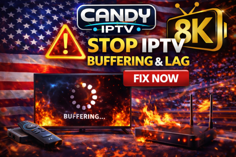 fix IPTV buffering in USA with Candy IPTV | fast streaming solution for HD 4K and 8K channels