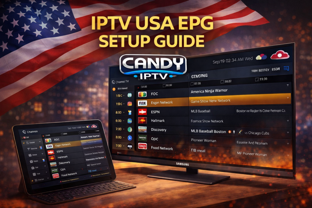 IPTV USA EPG Setup Guide – Smart TV & Tablet Streaming | Candy Cloud IPTV