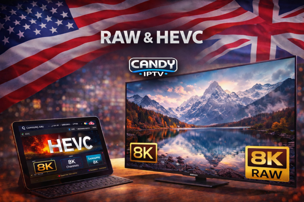IPTV 8K PREMIUM Quality: RAW, HEVC | Ultra HD Streaming with Candy Cloud IPTV